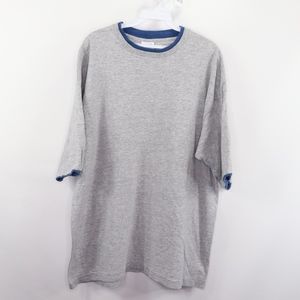 80s Mens XL Double Collar Short Sleeve T Shirt